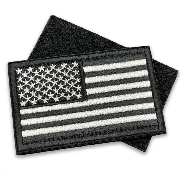 Black USA Flag Patch, Hook & Loop, 8cm | Task Outdoor