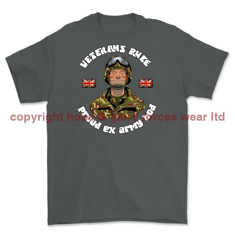 Veterans Rule 'Army Bod' Printed T-Shirt - Charcoal