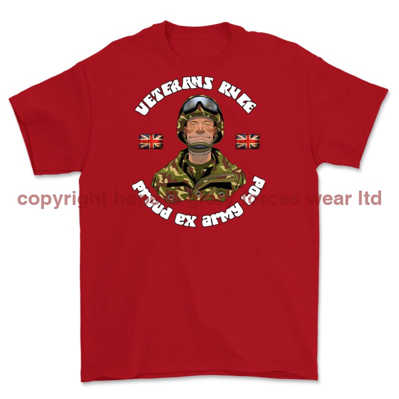 Veterans Rule 'Army Bod' Printed T-Shirt - Red