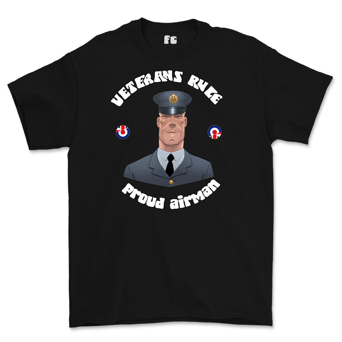 Veterans Rule 'Proud RAF Airman' Printed T-Shirt - Black