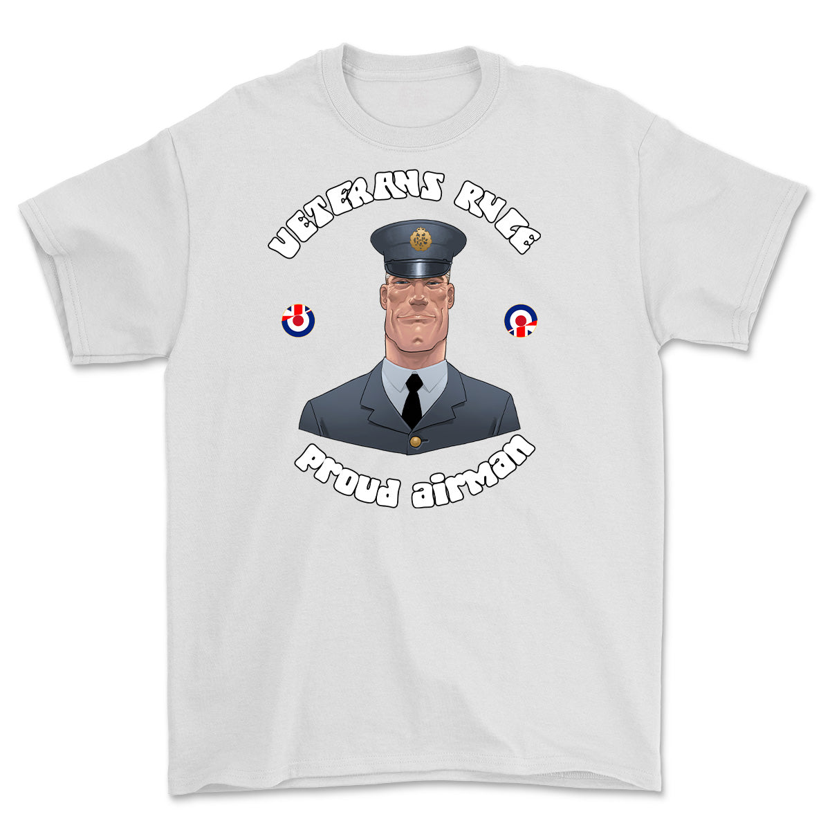 Veterans Rule 'Proud RAF Airman' Printed T-Shirt - White