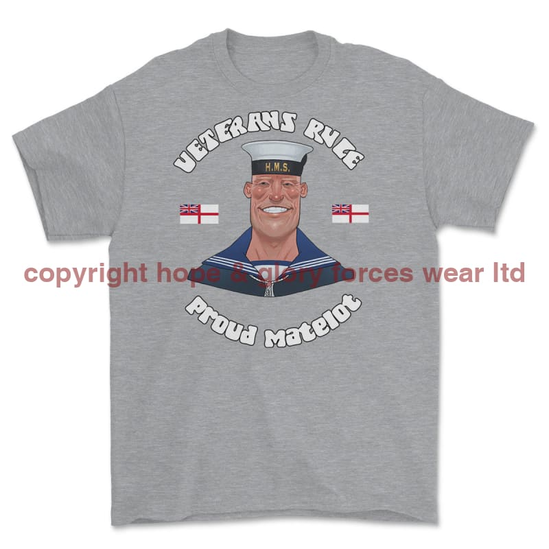 Veterans Rule 'Proud Matelot' Printed T-Shirt - Sports Grey