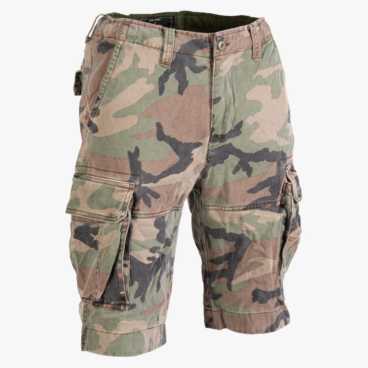 Mil-Tec Vintage Combat Shorts Woodland Camo | Task Outdoor