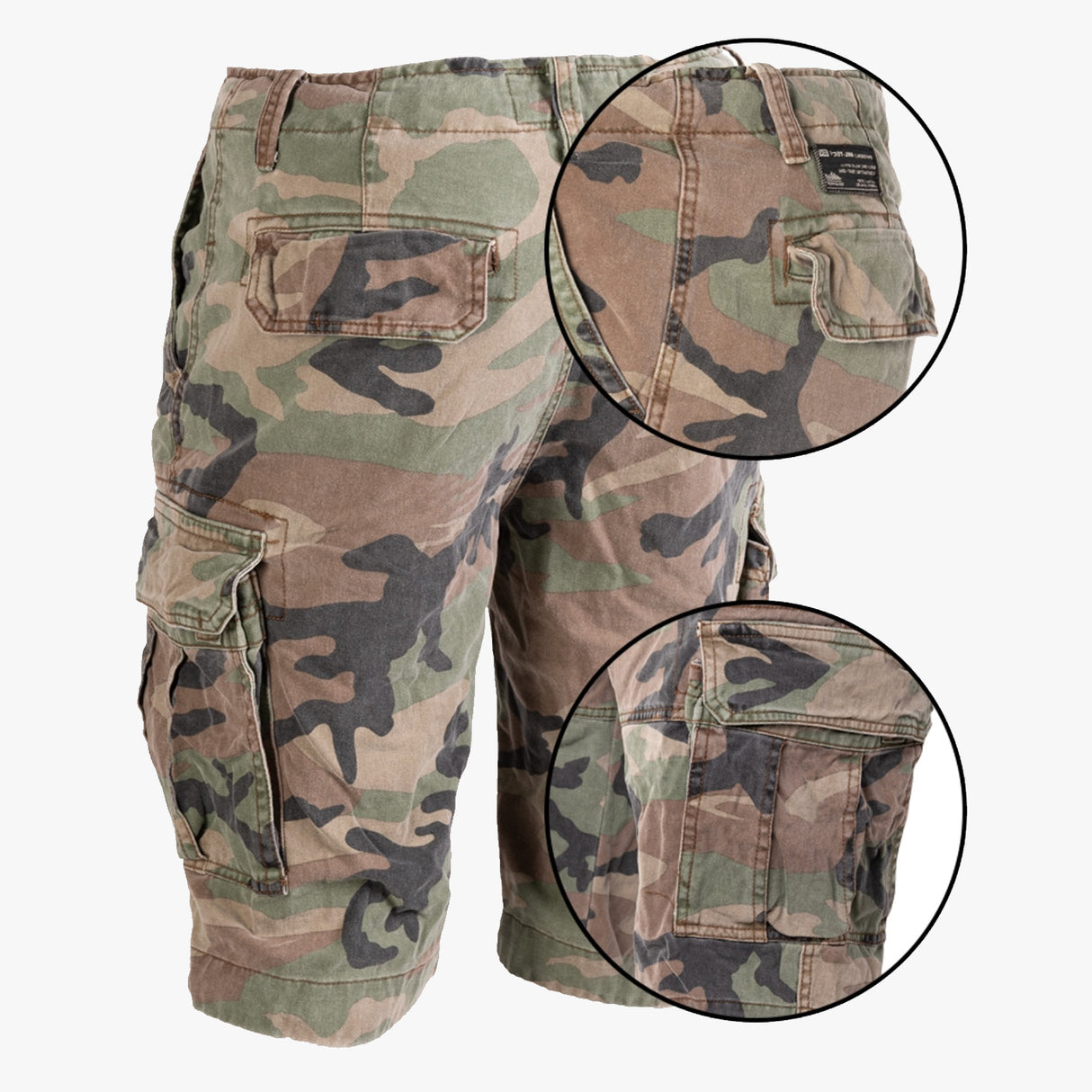 Mil-Tec Vintage Combat Shorts Woodland Camo | Task Outdoor