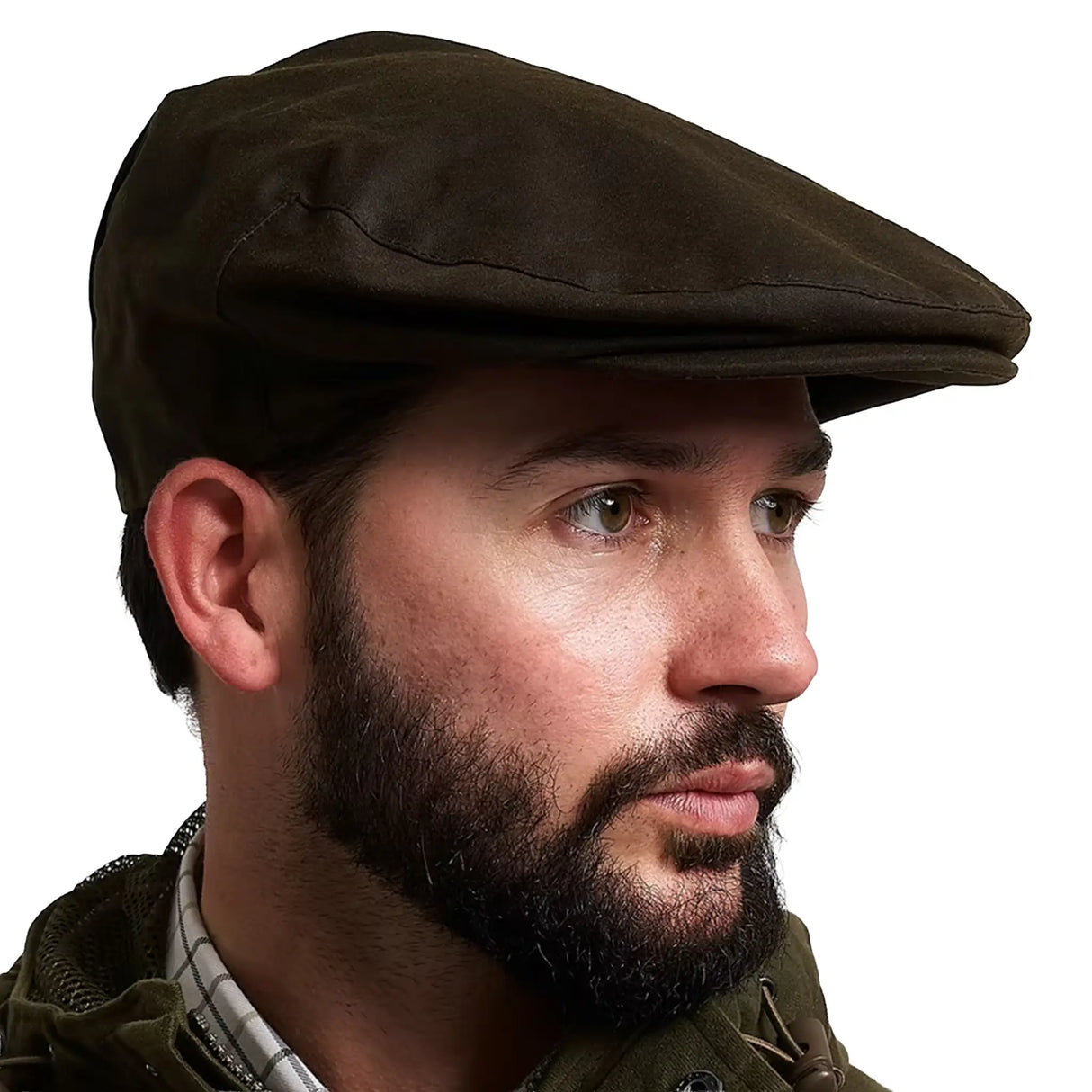 Jack Pyke Wax Flat Cap from the front left on white background