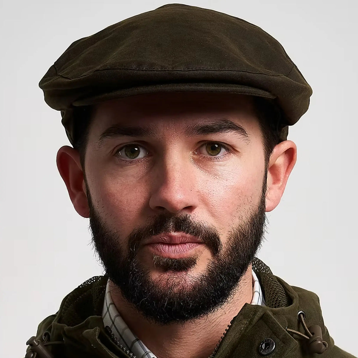 Jack Pyke Wax Flat Cap from the front on white background