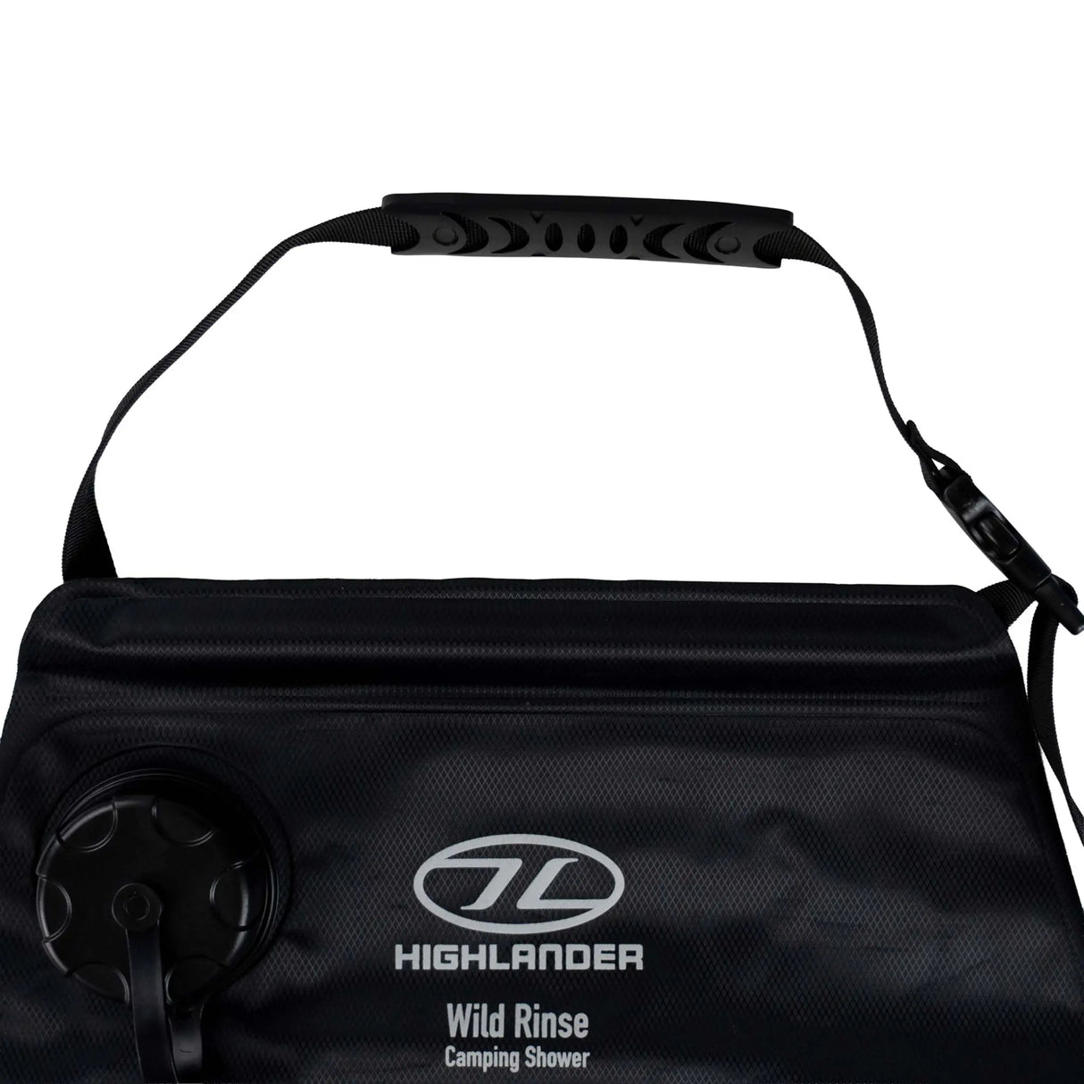 Highlander Wild Rinse Camping Solar Shower 15L on white background
