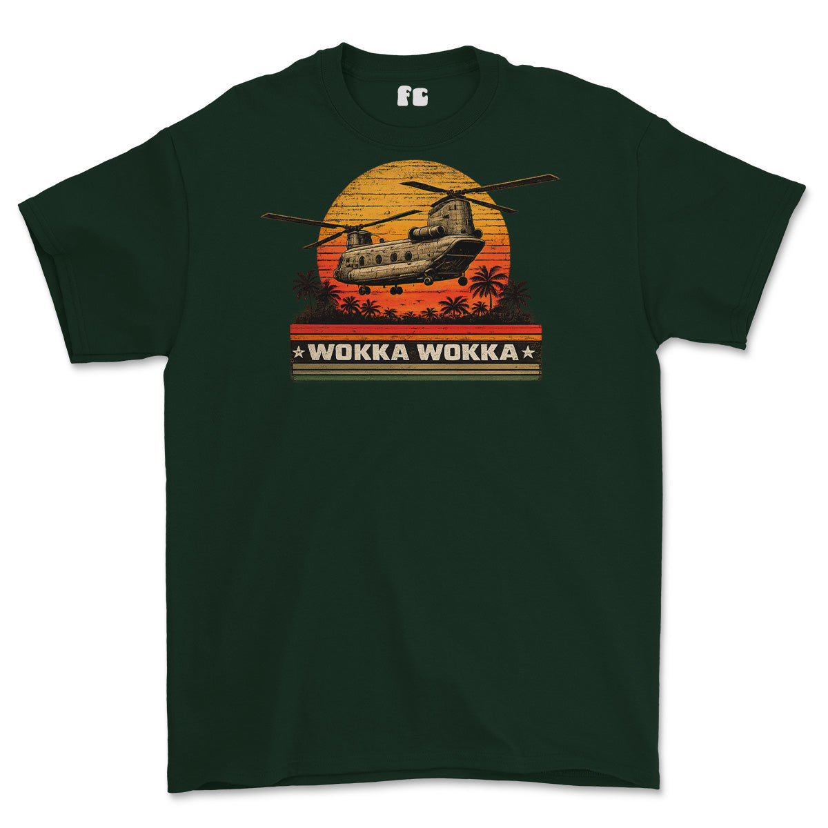 WOKKA WOKKA Chinook Printed T-Shirt - Forest Green
