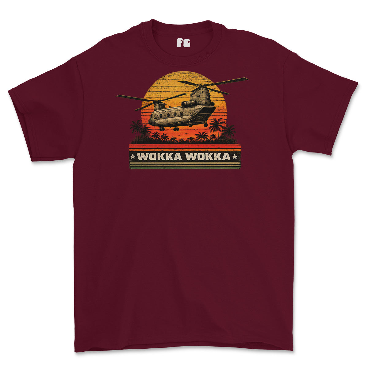 WOKKA WOKKA Chinook Printed T-Shirt - Maroon
