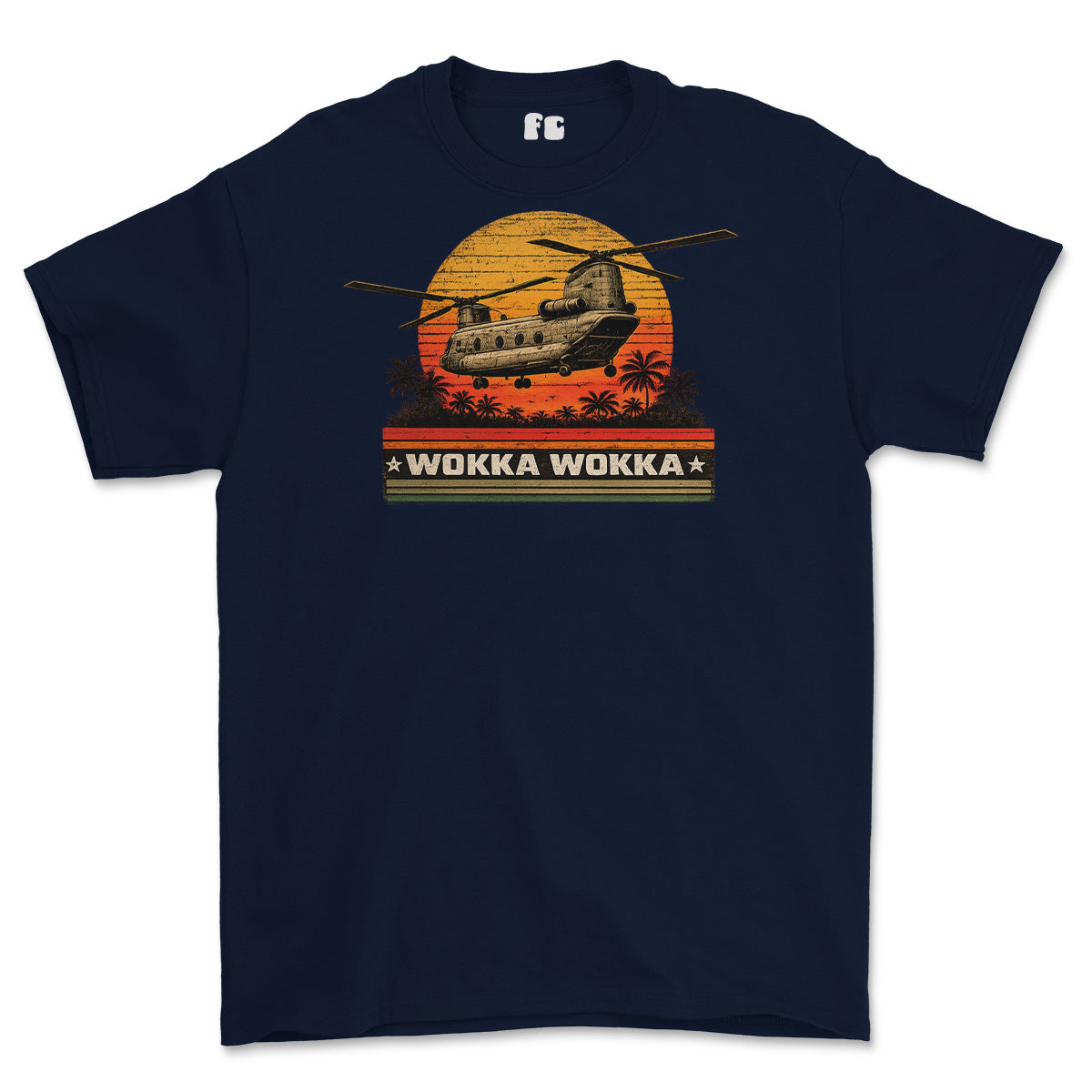 WOKKA WOKKA Chinook Printed T-Shirt - Navy Blue