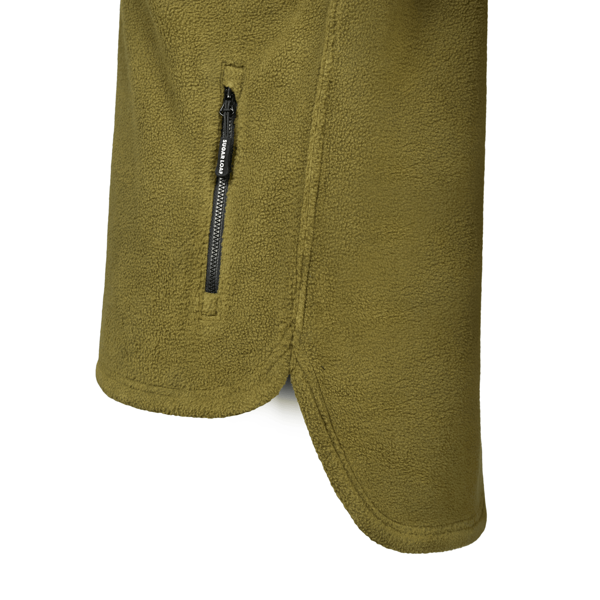 Sugar Loaf Shepherd Polar Fleece Hoodie in Khaki from the side