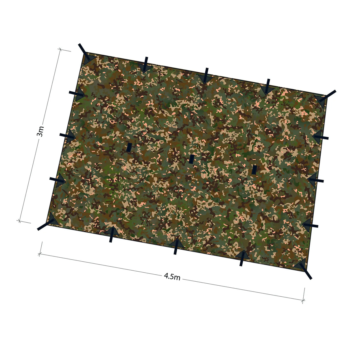 DD Tarp XL in MC Camo dimensions