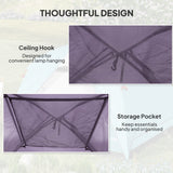 Outsunny 3-4 Person Camping Tent - Purple & Grey ceiling hook detail