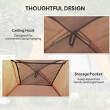 Outsunny 3-4 Person Camping Tent - Orange & Grey ceiling hook detail