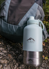 Fido’s Trails 3-in-1 Water Bottle with Detachable Bowls – Coastal Blue | 1 Litre Adventure-Ready Hydration for Dogs & Owners