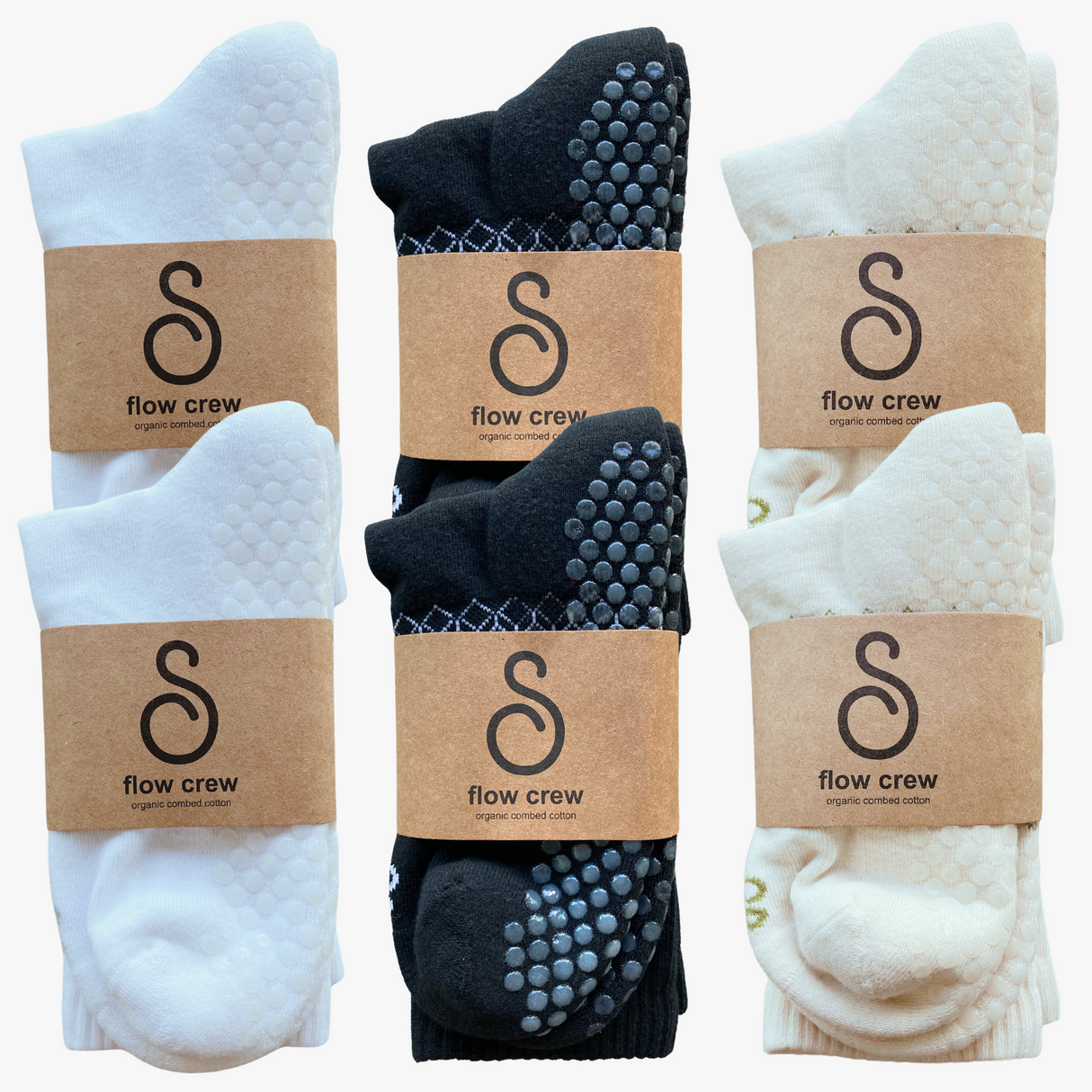 hipSwan Flow Crew Grip Socks