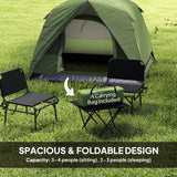 Outsunny 3-4 Person Camping Tent - Olive Green & Grey interior mesh window
