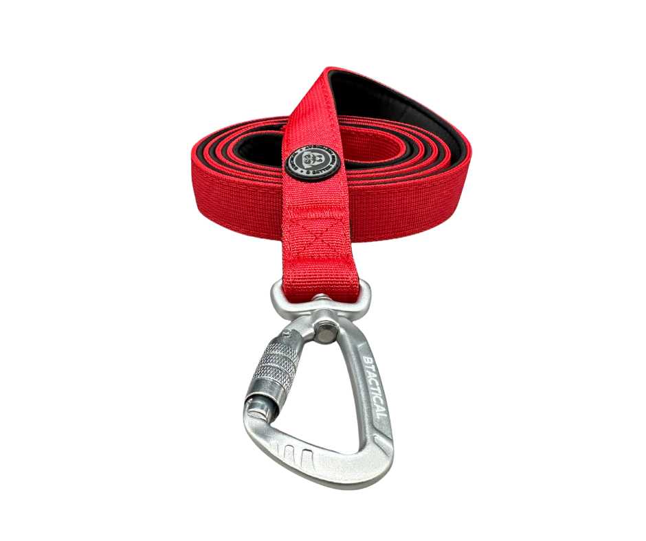 BTactical Nylon Carabiner Clip Dog Lead - Citrus Red