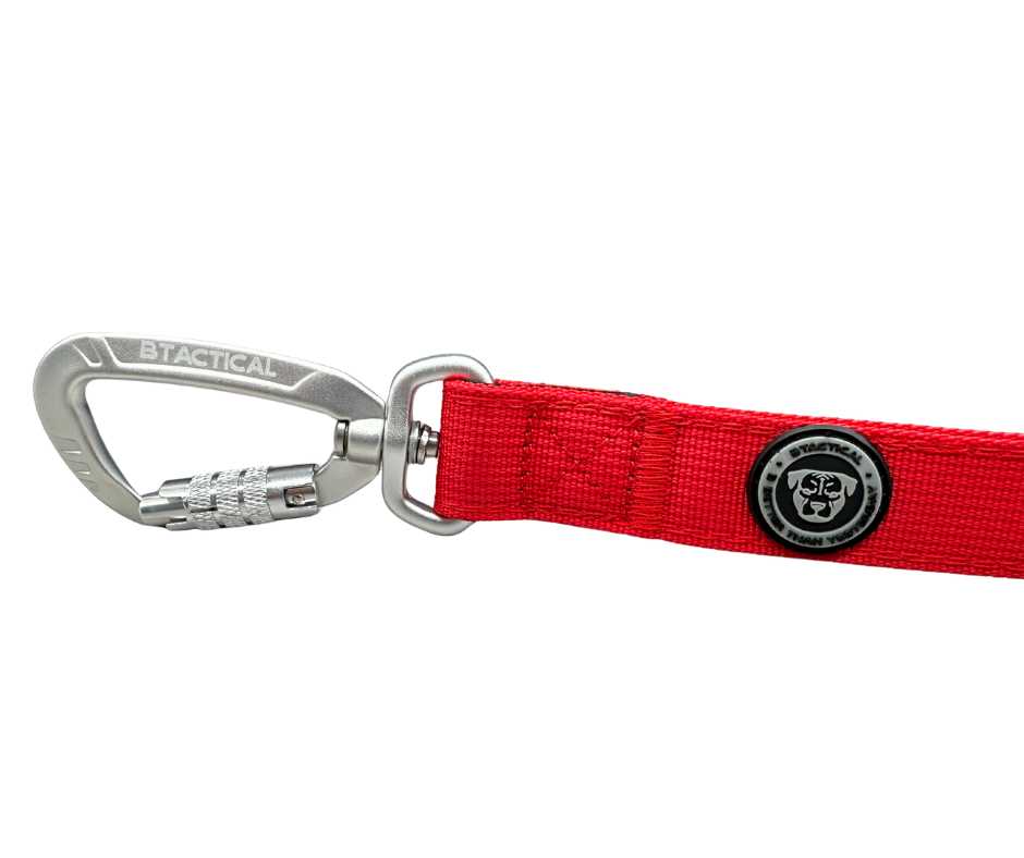 BTactical Nylon Carabiner Clip Dog Lead - Citrus Red