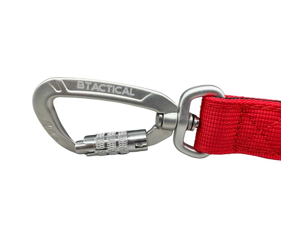 BTactical Nylon Carabiner Clip Dog Lead - Citrus Red