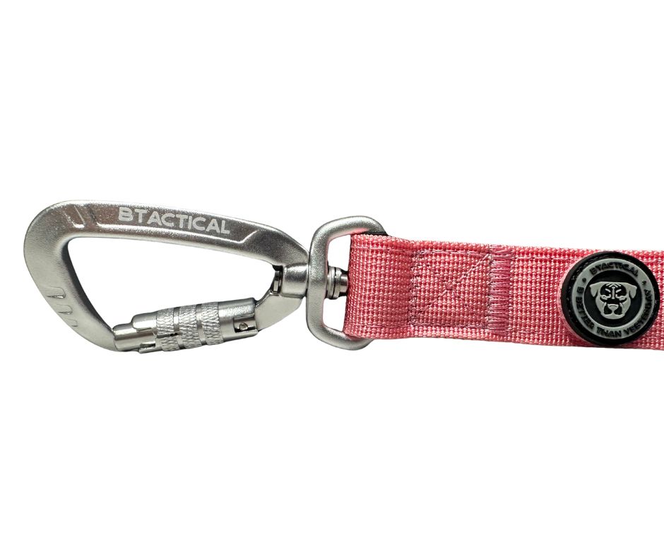 BTactical Nylon Carabiner Clip Dog Lead - Pretty Pink