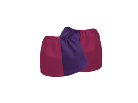 Pair of pink and purple children's harlequin sox savers