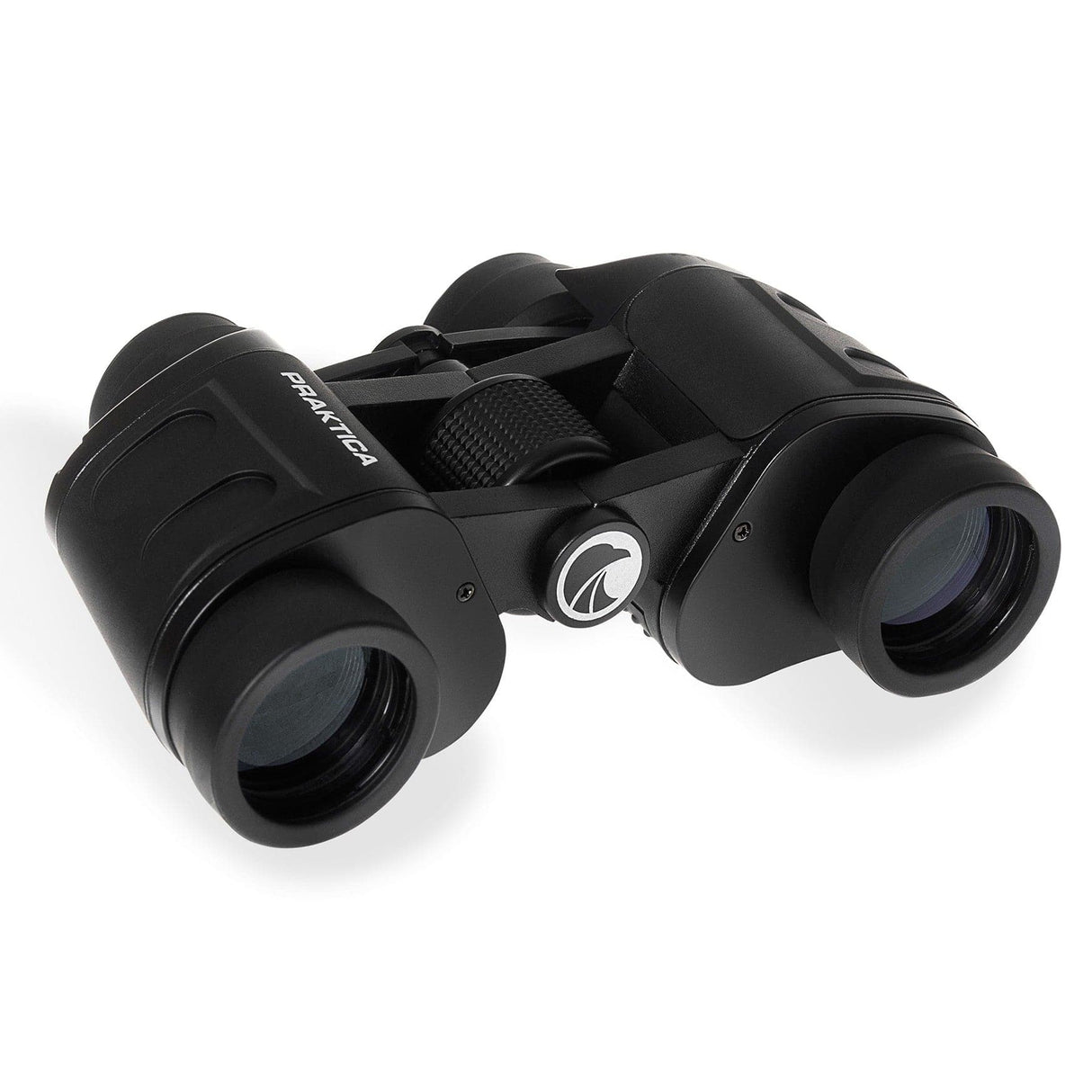 Praktica Falcon 7x35mm Wide Angle Porro Prism Field Binoculars in Black from the front on white background
