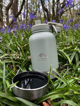 Fido's Trails 3-in-1 Water Bottle with Detachable Bowls – For Dogs & Owners, 1 Litre Sage