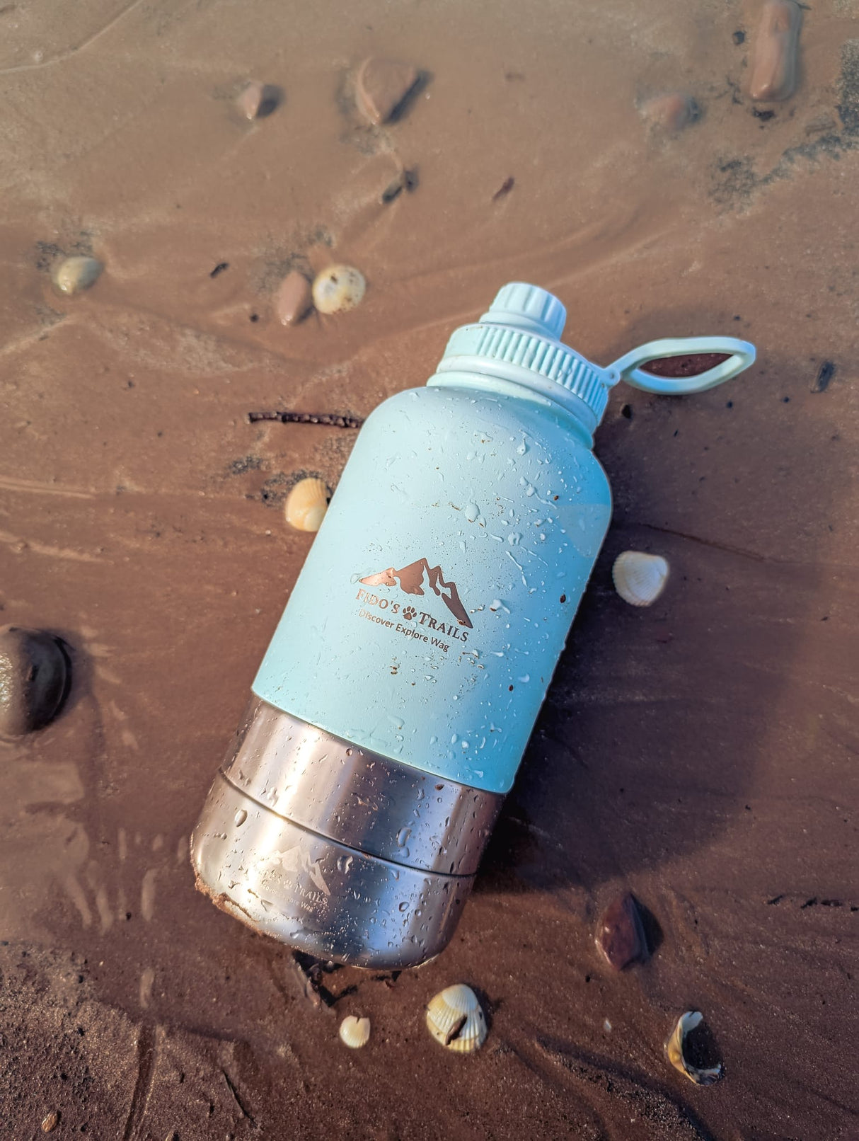 Fido’s Trails 3-in-1 Water Bottle with Detachable Bowls – Coastal Blue | 1 Litre Adventure-Ready Hydration for Dogs & Owners