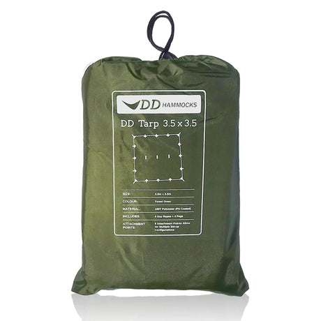 DD Tarp 3.5x3.5 in forest green on white background