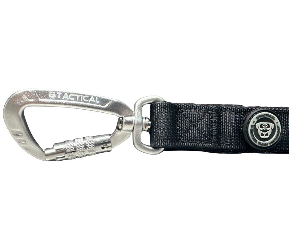 BTactical Nylon Carabiner Clip Dog Lead - Midnight Black