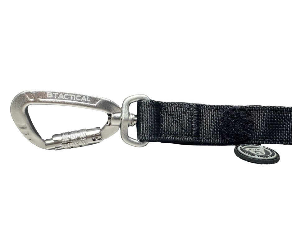 BTactical Nylon Carabiner Clip Dog Lead - Midnight Black