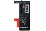 Mercury analogue battery tester, front view with needle meter