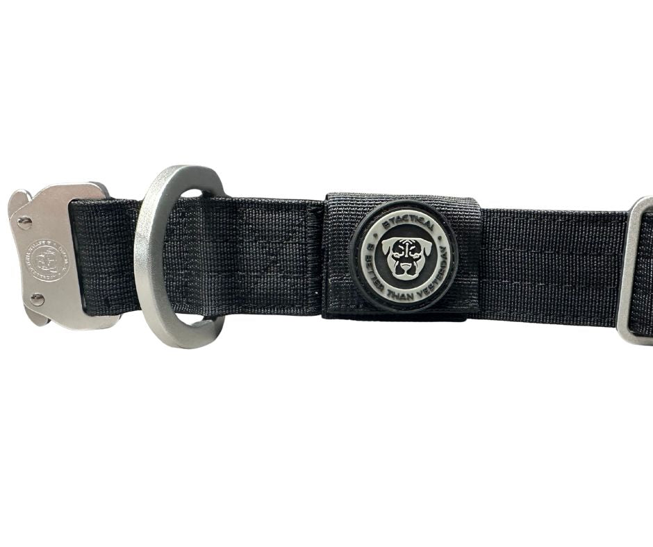 BTactical 4cm Nylon Tracker Dog Collar - Midnight Black