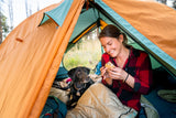 Kelty Wireless 4 Person Tent - camper in the doorway
