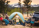 Kelty Wireless 4 Person Tent - pitched at a mountain campsite