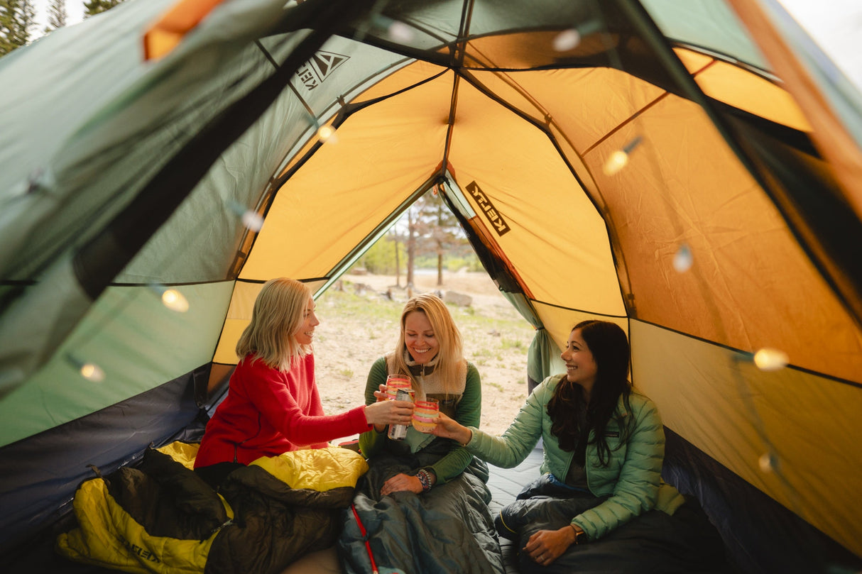 Kelty Wireless 4 Person Tent - interior in use with group
