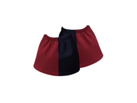 Pair of navy and red children's harlequin sox savers