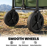 Outsunny 95L Festival Trolley on Wheels - Dark Green handle extended
