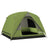 Outsunny 3-4 Person Camping Tent - Olive Green & Grey pitched front view