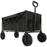 Outsunny 95L Festival Trolley on Wheels - Black loaded front view