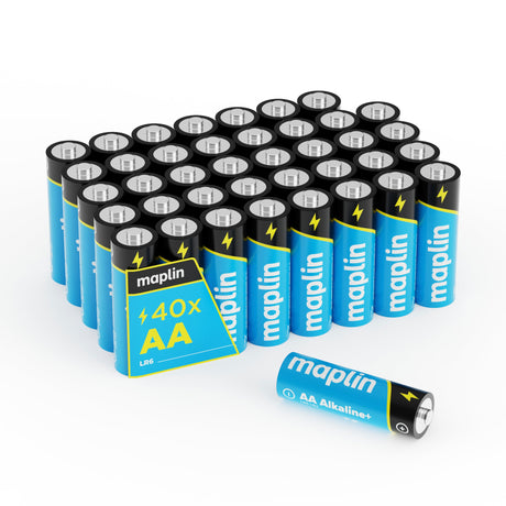 Maplin AA alkaline batteries, pack of 40