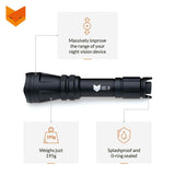 Nightfox XB5 850nm Infrared LED Flashlight - splashproof O-ring sealed body, 195g