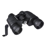Praktica Falcon 8x40mm Wide Angle Porro Prism Field Binoculars in Black with tripod mount from the front on white background