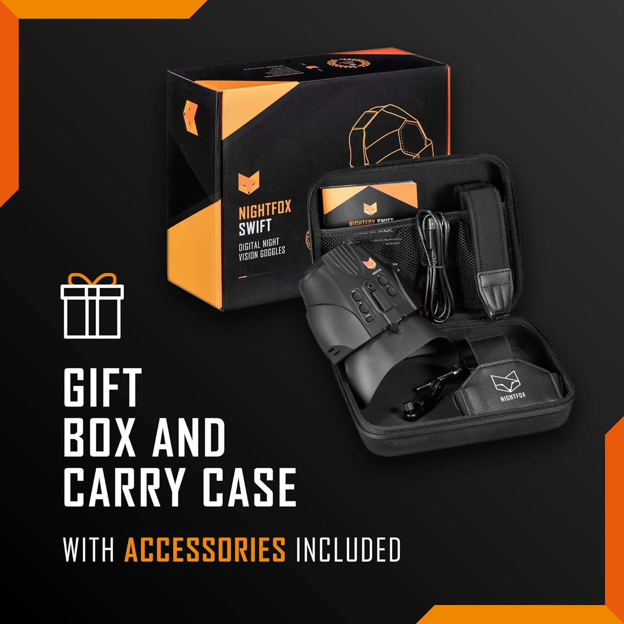 Nightfox Swift Night Vision Goggles - gift box and carry case included