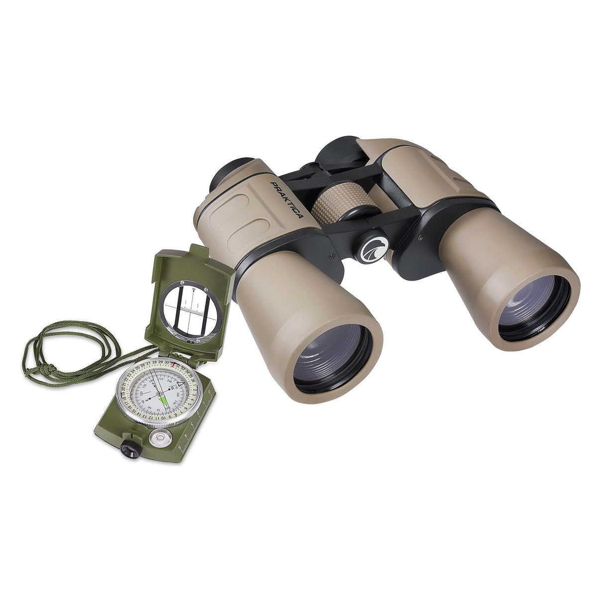 Praktica Falcon 12x50mm Porro Prism Field Binoculars with compass in Sand from above