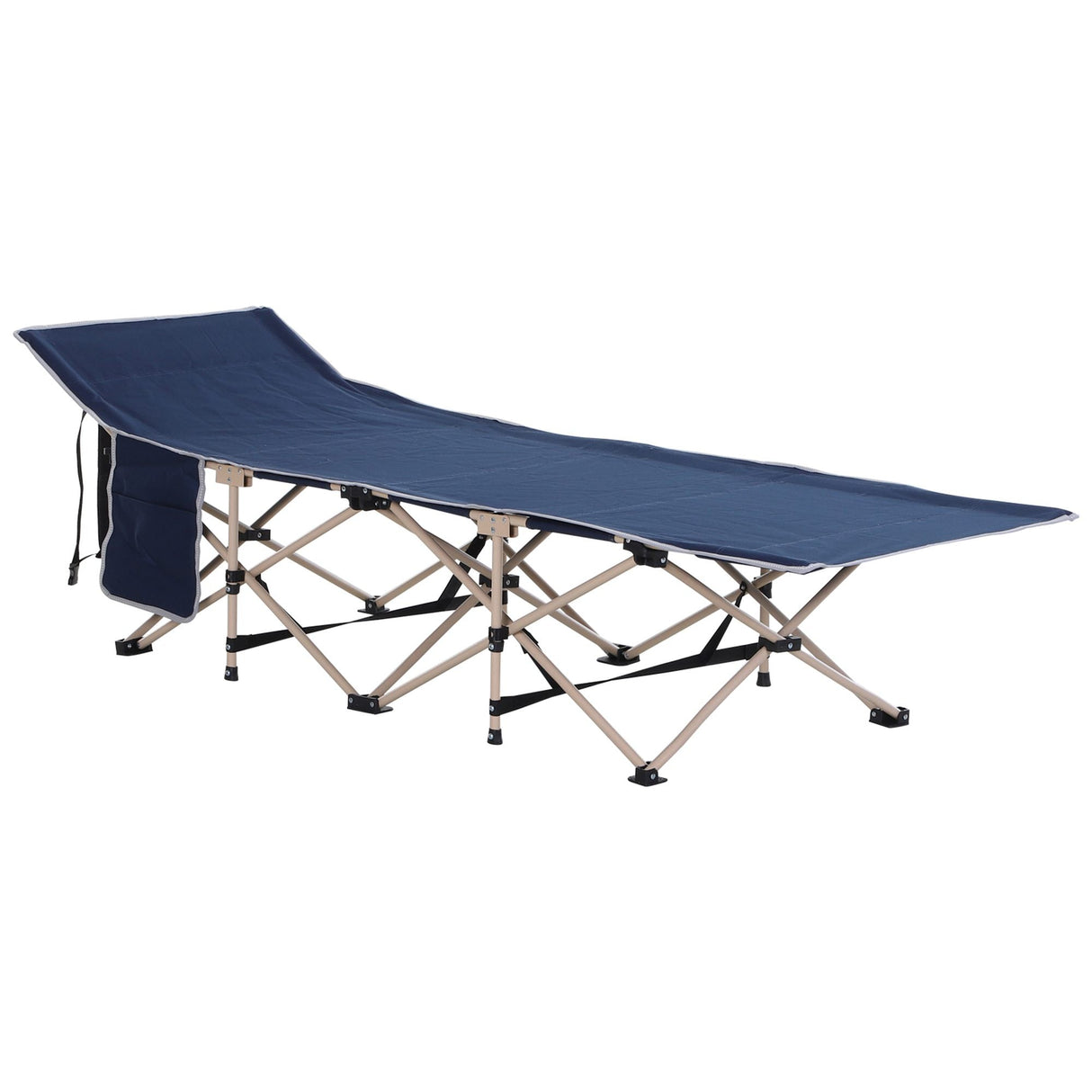 Outsunny Single Person Folding Camping Bed - Blue