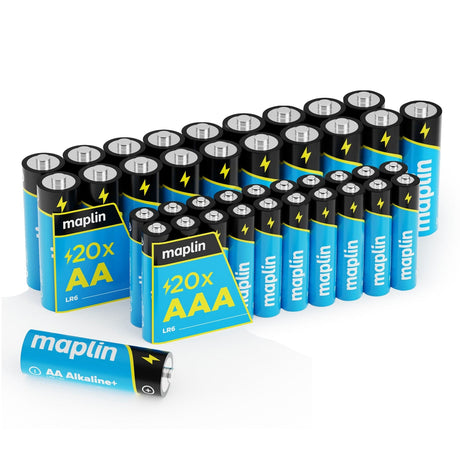 Maplin mixed pack of 20 AA and 20 AAA alkaline batteries