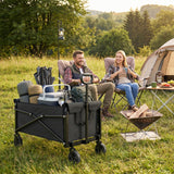 Outsunny 81L Festival Trolley on Wheels - Black compact folded size