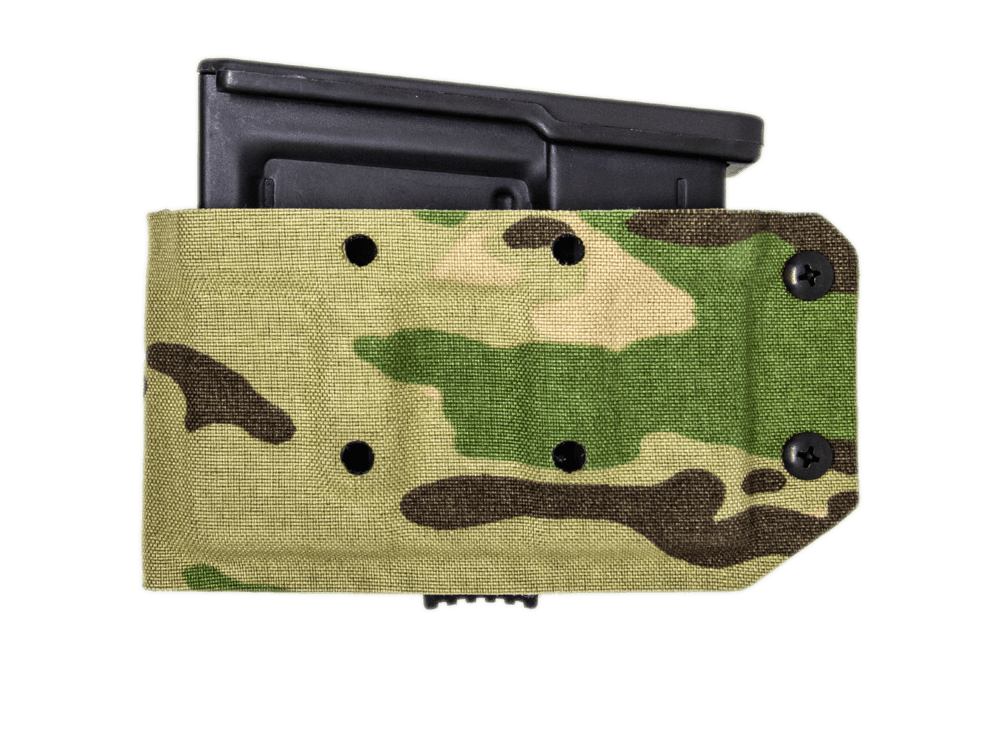 Accuracy International AX MKIII Magazine Carrier in Multicam wrap from the front